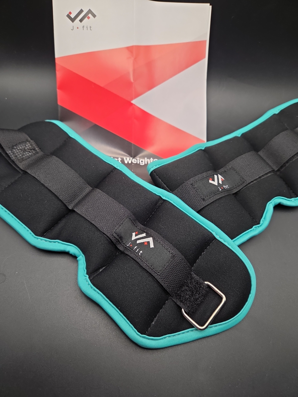 JFIT Ankle Wrist Weight Pair 1.8 LBS Each Set of 2 Adjustable Teal Green Medium